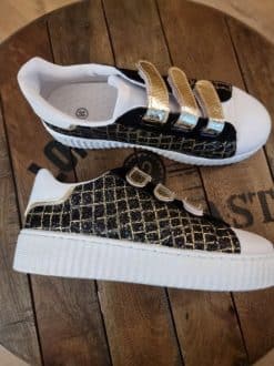 Alternative view of Baskets doré noir et or