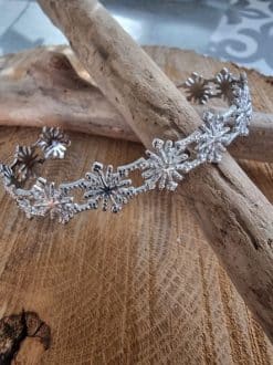 Bracelet jonc argenté flocons