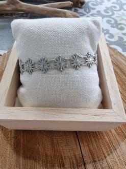 Alternative view of Bracelet jonc argenté flocons