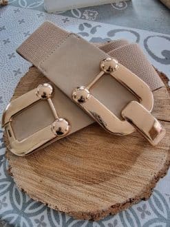 Ceinture élastique boucle rosée