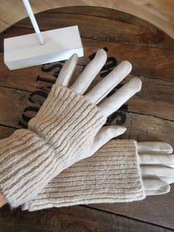 Gants manchette beige