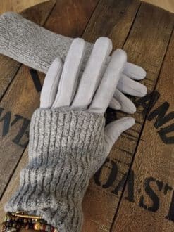 Gants manchettes gris