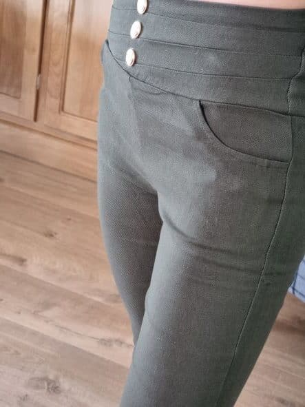 Legging vert taille haute fantaisie – Image 3