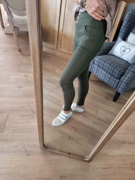 Legging vert taille haute fantaisie – Image 4