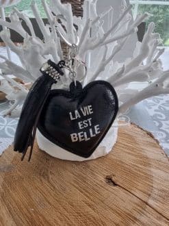 Alternative view of Porte clé NOIR "la vie est belle"