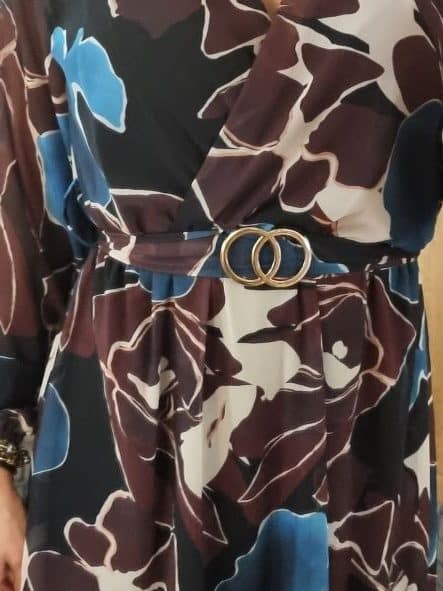 Robe bleue ceinture cercle – Image 4