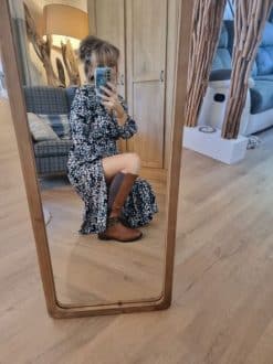 Robe longue fleurie bleue