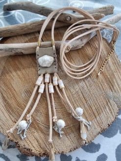 Sautoir cowboy beige