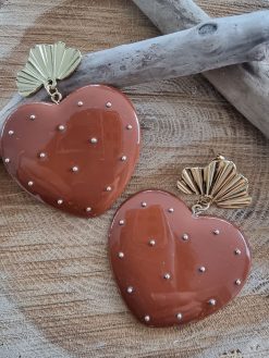 Alternative view of Boucles d'oreilles cœur chocolat