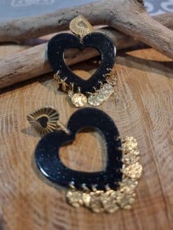 Alternative view of Boucles d'oreilles cœur pailletées