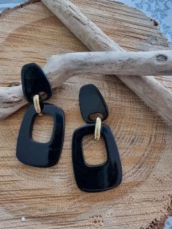 Boucles d'oreilles rétro noires