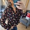 Chemisier floral Rouge et Noir