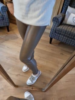 Pantalon Legging Simili Taupe