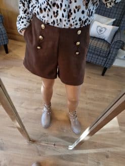 Short suédine chocolat