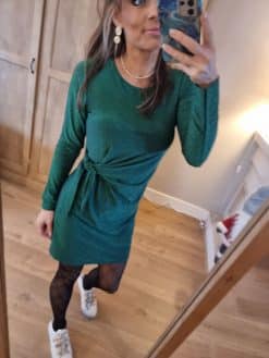 Robe Scintillante Nouée verte