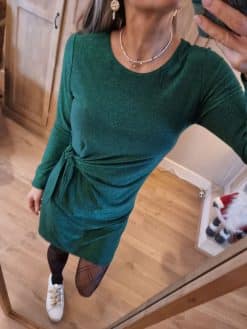 Alternative view of Robe Scintillante Nouée verte