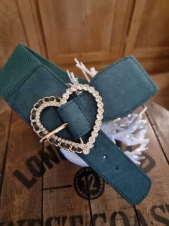Ceinture Verte Cœur Strass