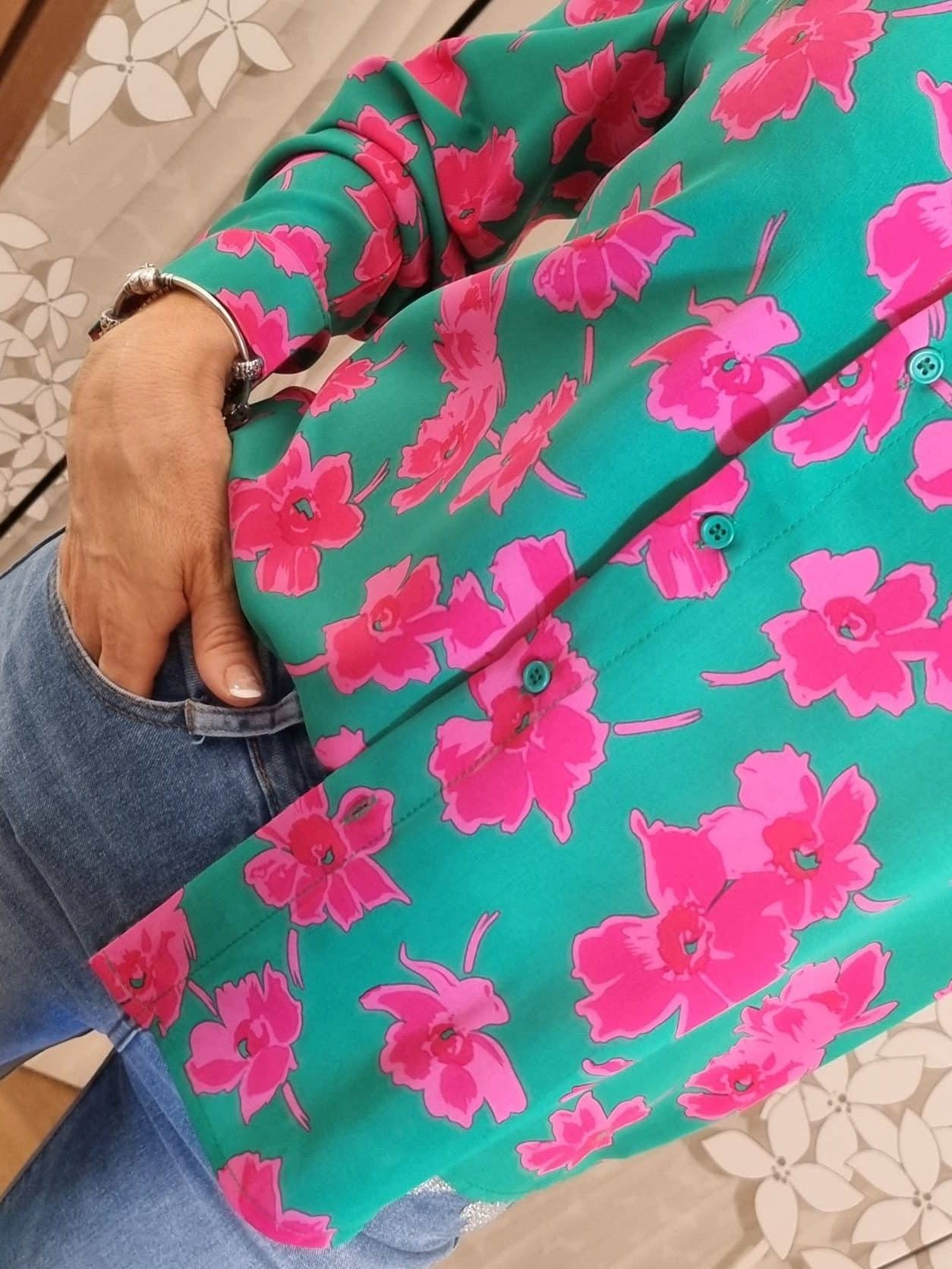 Chemise fushia turquoise - Image 5