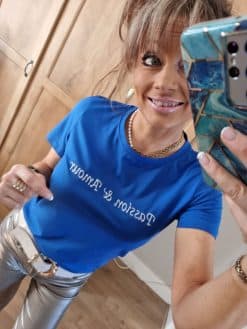 Tee shirt Amour Passion bleu
