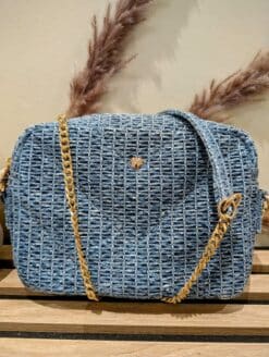Sac Raffia Bleu