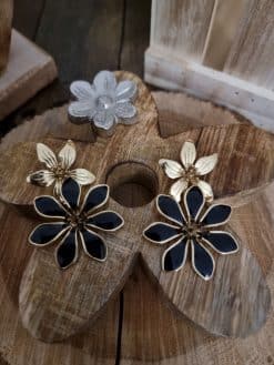 Boucles 2fleurs🌸🌸 noires