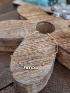 Chaîne de cheville Amour orange