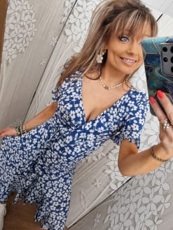 Robe 👗 Portefeuille asymétrique Bleue