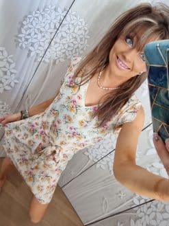 Robe 👗 PETALE jaune🌞 et rose