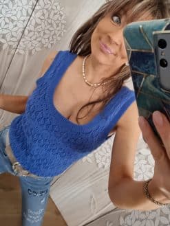 Top MAILLES ELEN Bleu