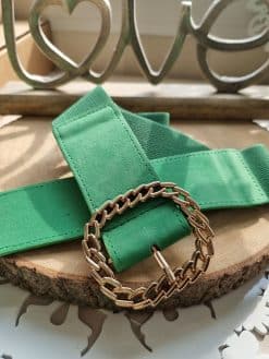 Ceinture verte MEDIUM 🟢boucle tressée🟩