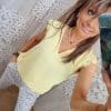 Top 🌞Jaune Dos Dentelle 💛