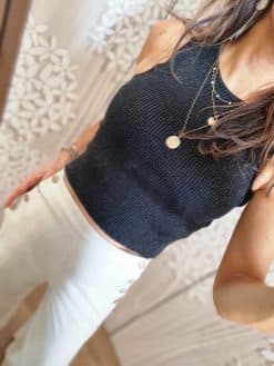 Alternative view of Top✨️ noir Raegan lurex🤪