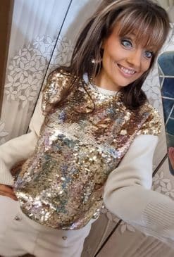 Pull beige sequins Noham🤩