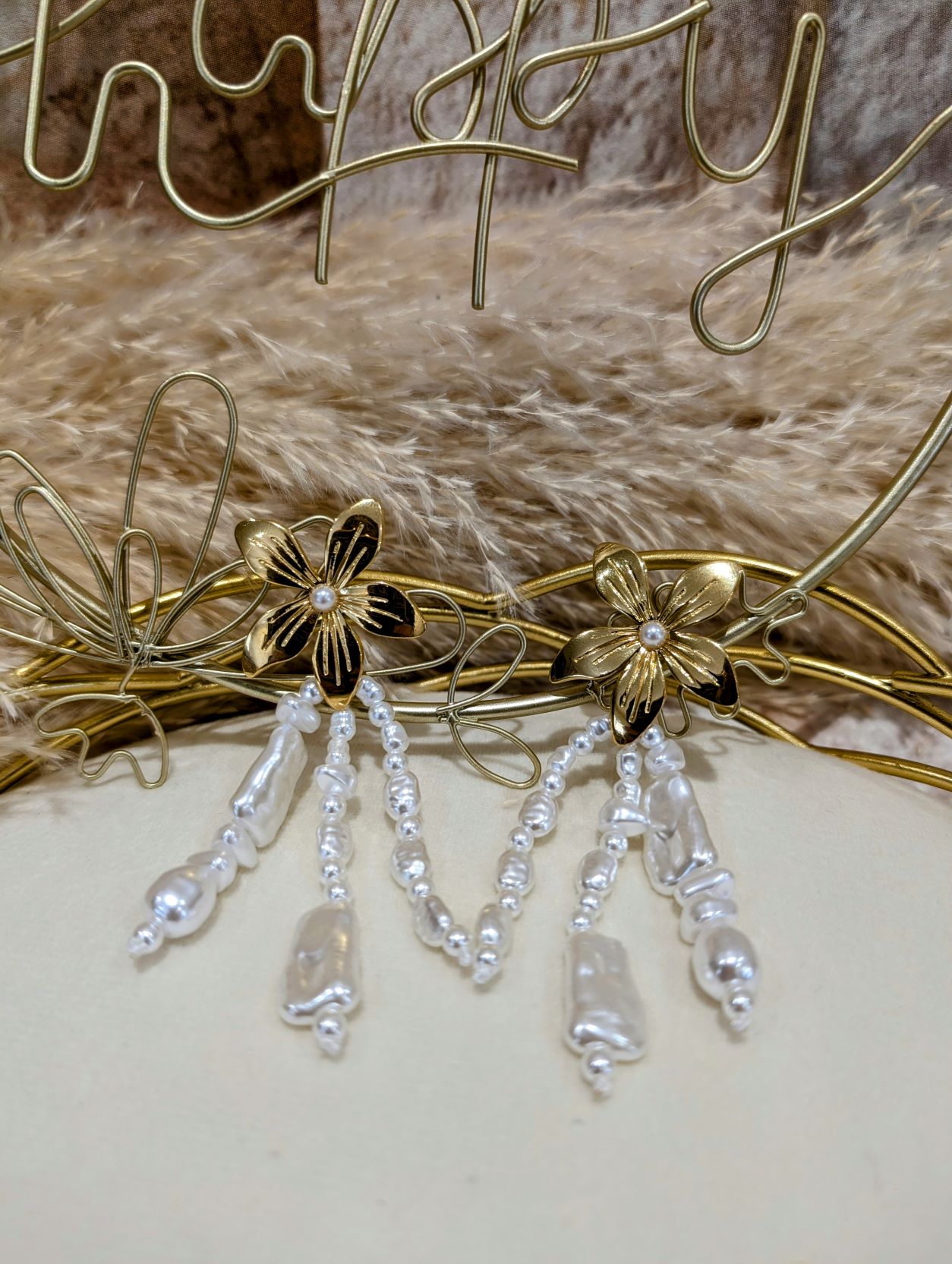 Boucles Fleur Perles 🦪