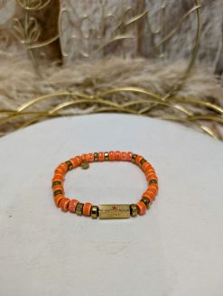 Bracelet Cylindre Perles Orange