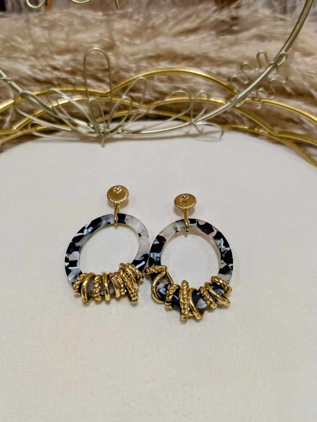 Boucles Léopard Gris