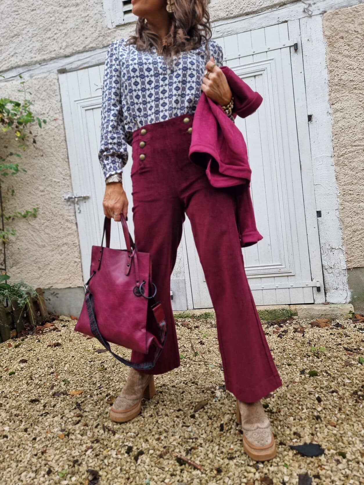 Pantalon Victorine bordeaux - Image 4