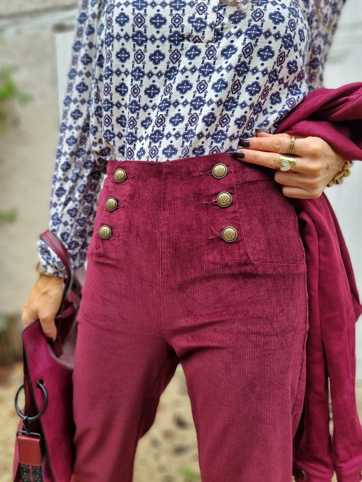 Pantalon Victorine bordeaux - Image 3