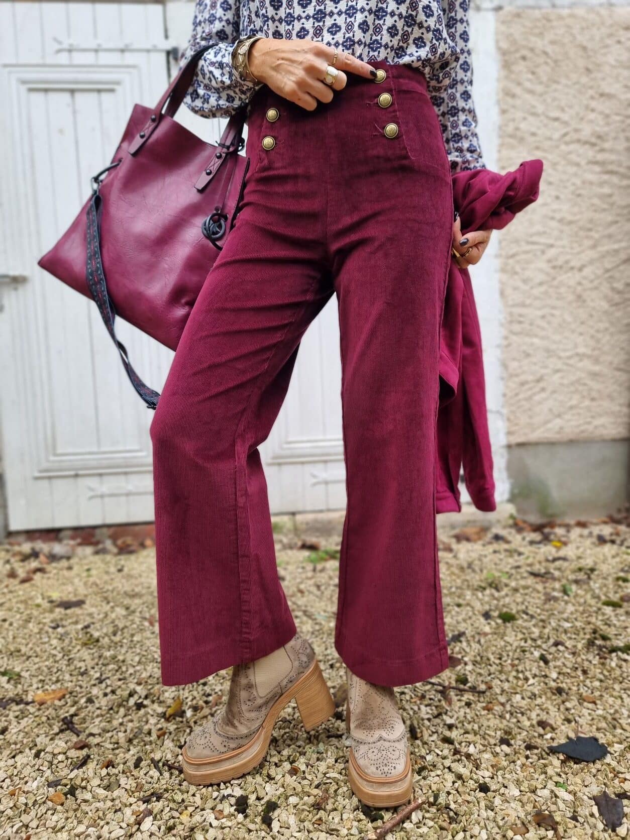Pantalon Victorine bordeaux - Image 2