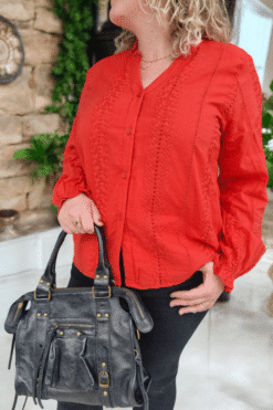 Alternative view of Chemise Brodée Terracotta