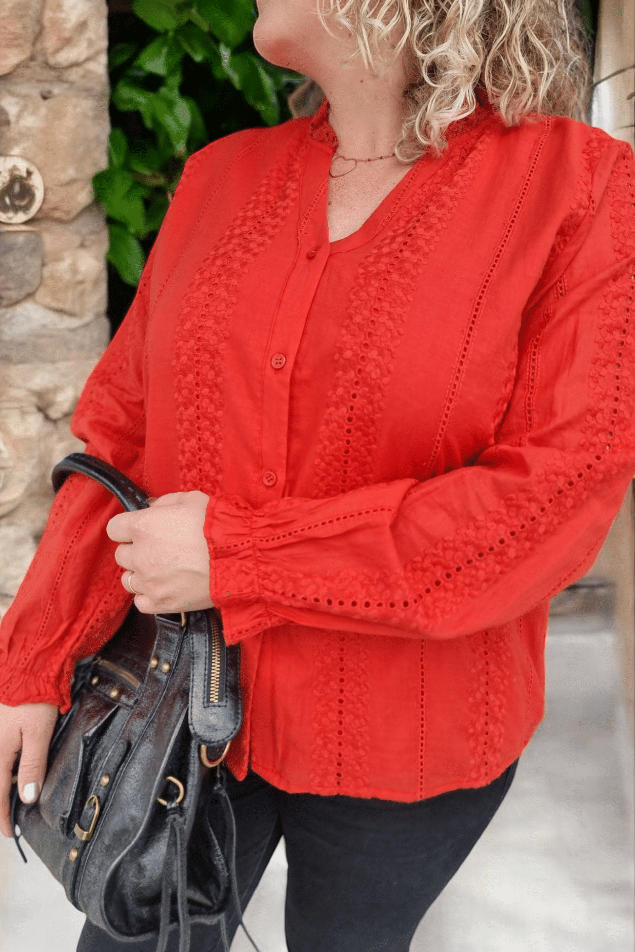 Chemise Brodée Terracotta - Image 4