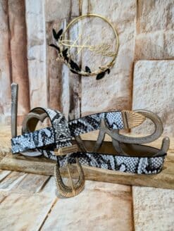 Ceinture Reptile Blanche