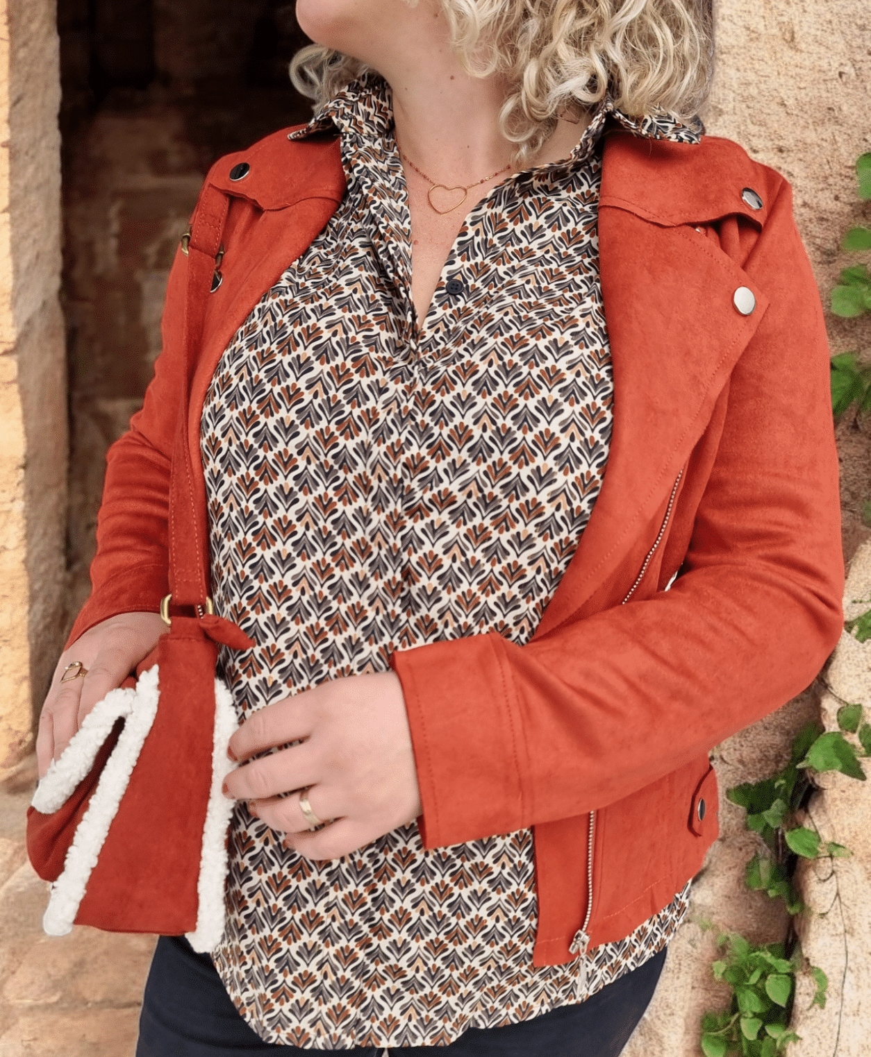 Veste Suédine Rouille – Image 2