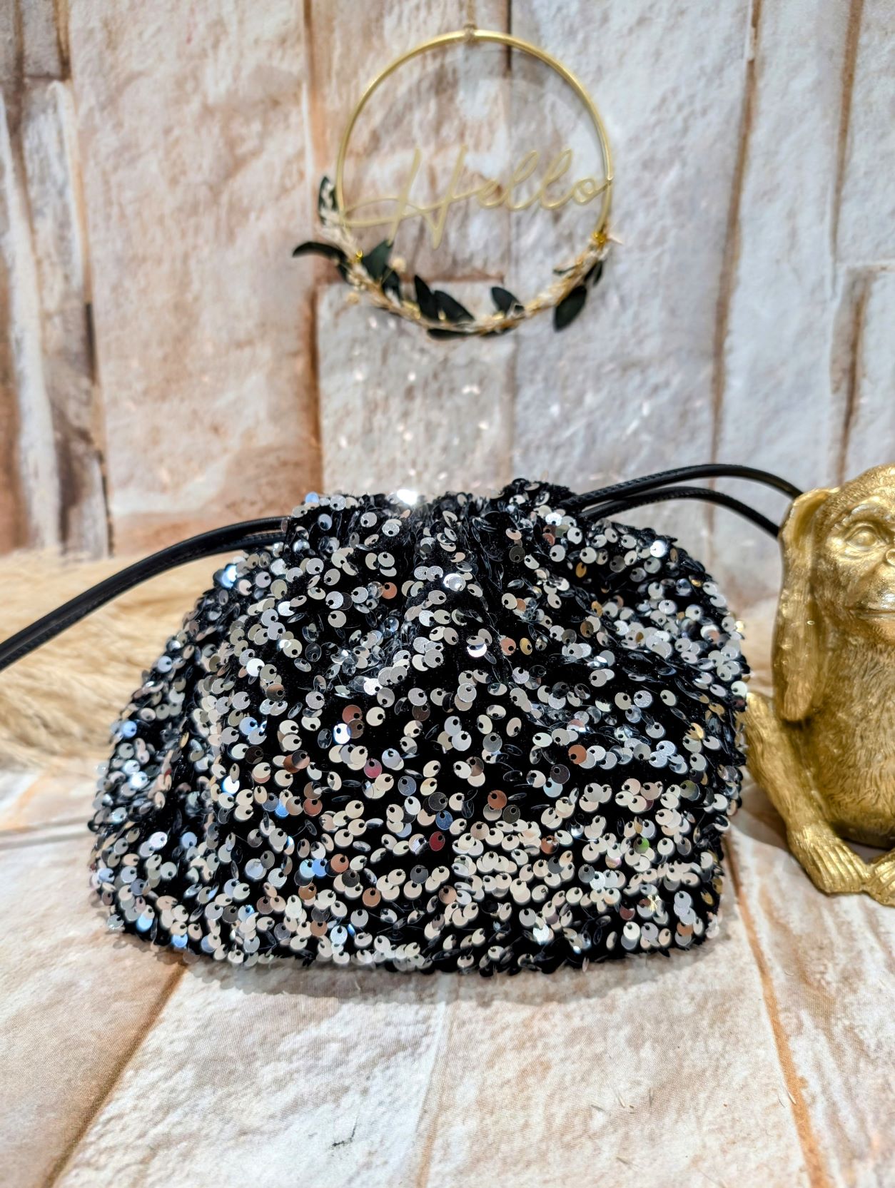 Sac Boule Sequin Argent