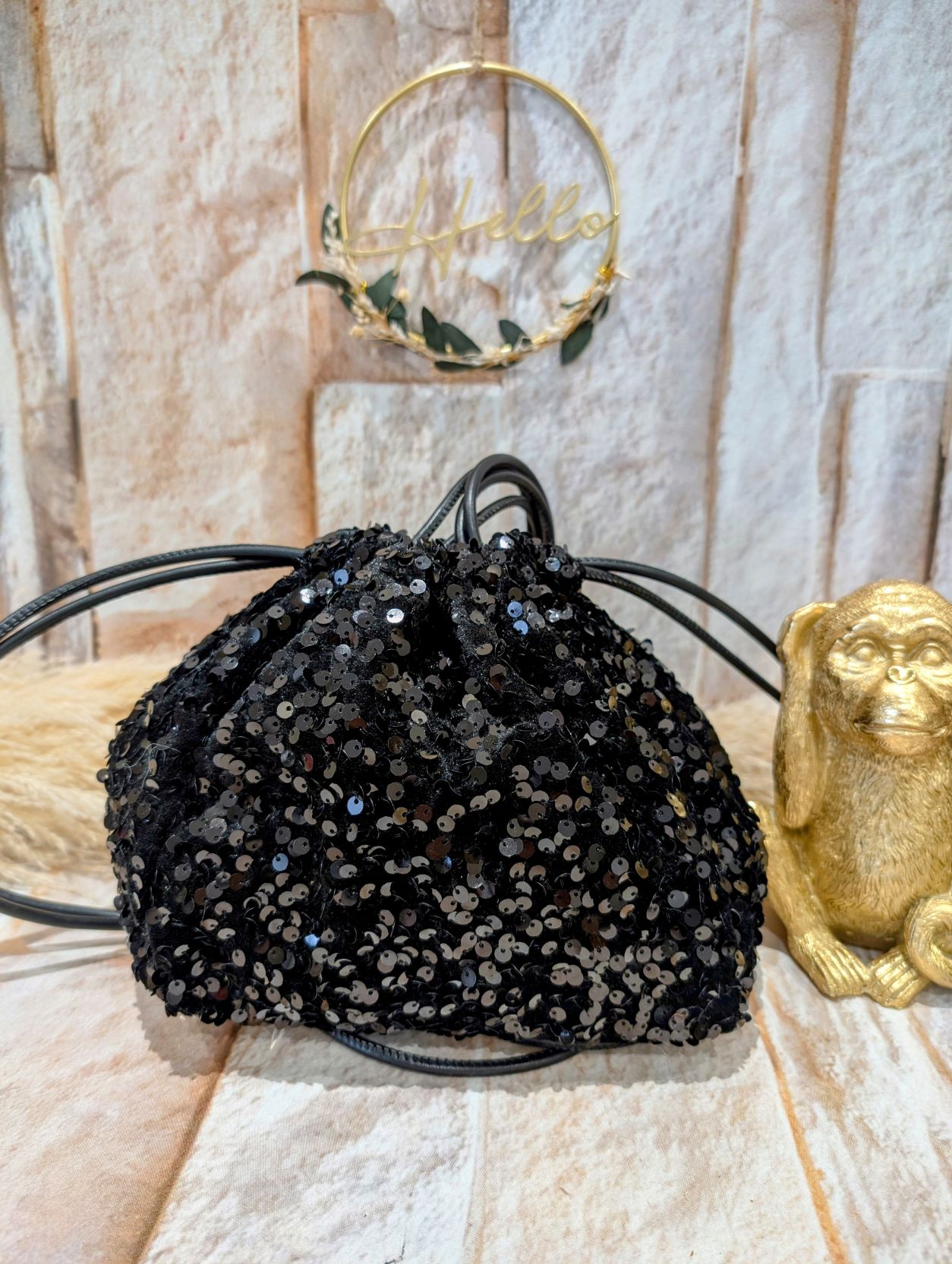 Sac Boule Sequin Noir – Image 3