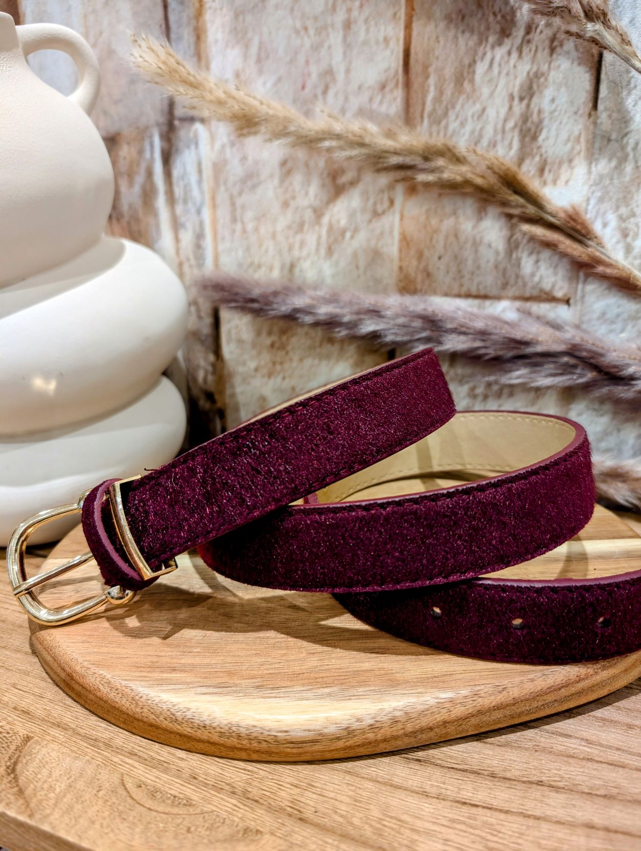 Ceinture Velours Bordeaux - Image 2