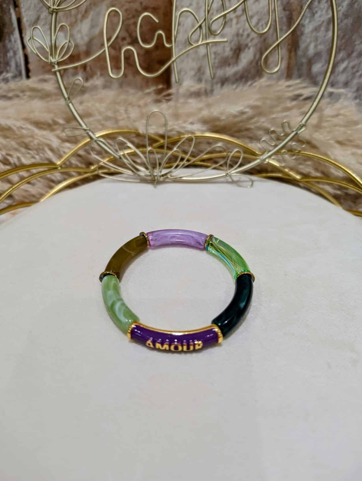 Bracelet Amour Vert/Violet