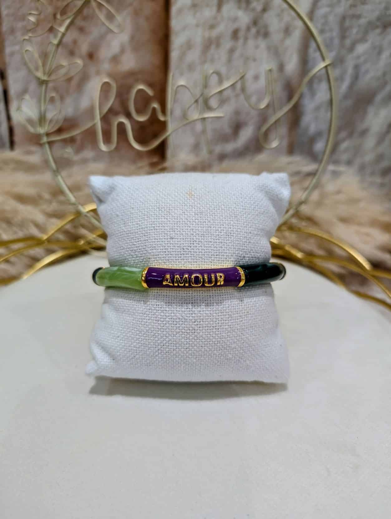 Bracelet Amour Vert/Violet - Image 2