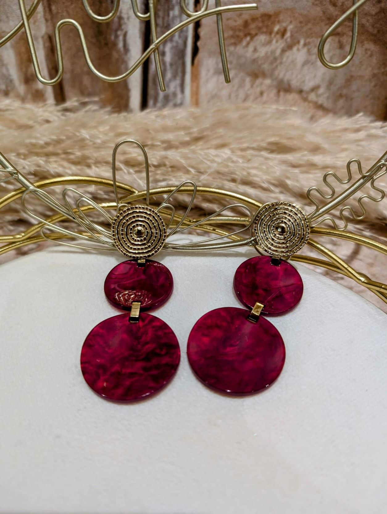 Boucles Pastilles Rouge
