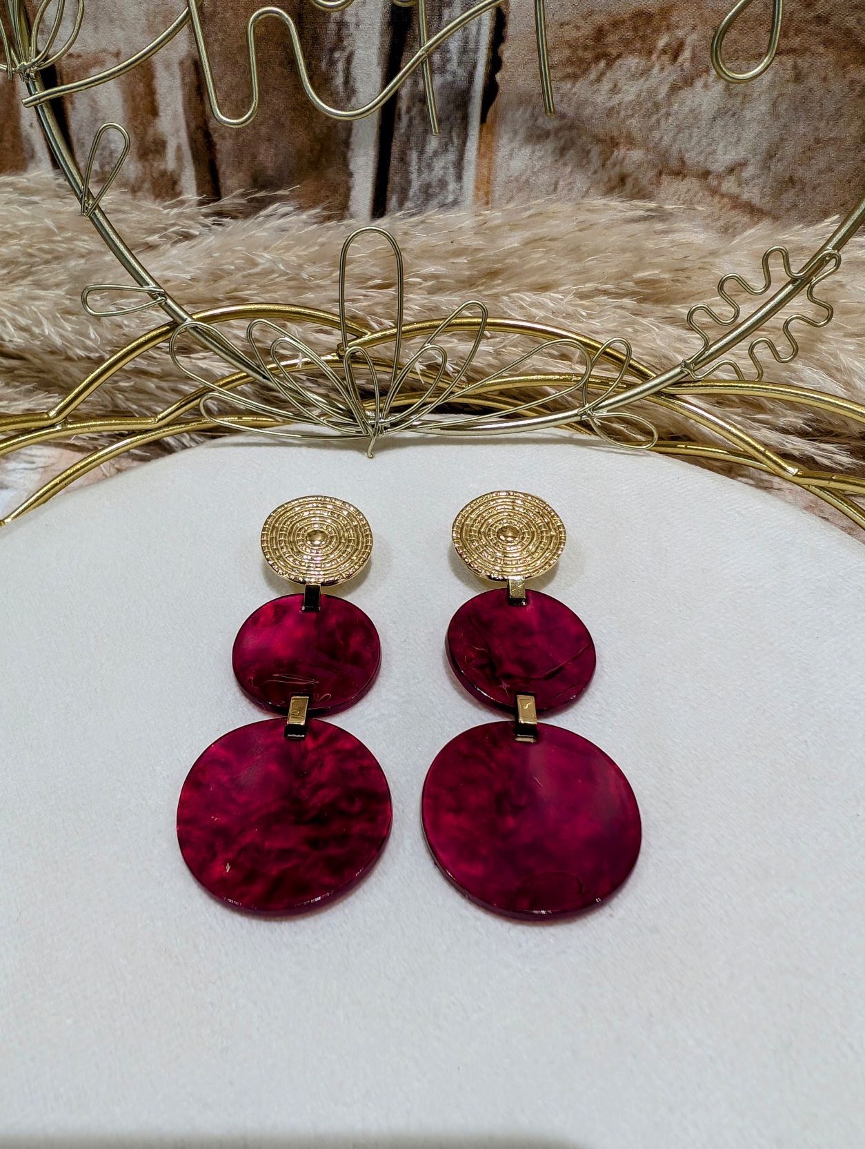 Boucles Pastilles Rouge – Image 3